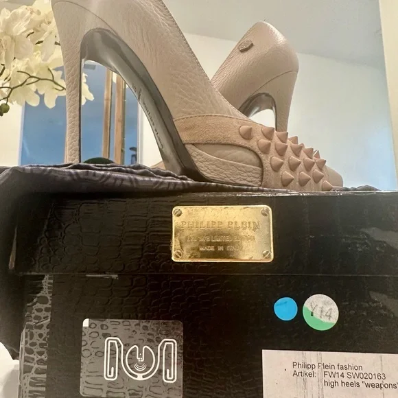 Philipp Plein Beige Studded Heels - Picture 7 of 7